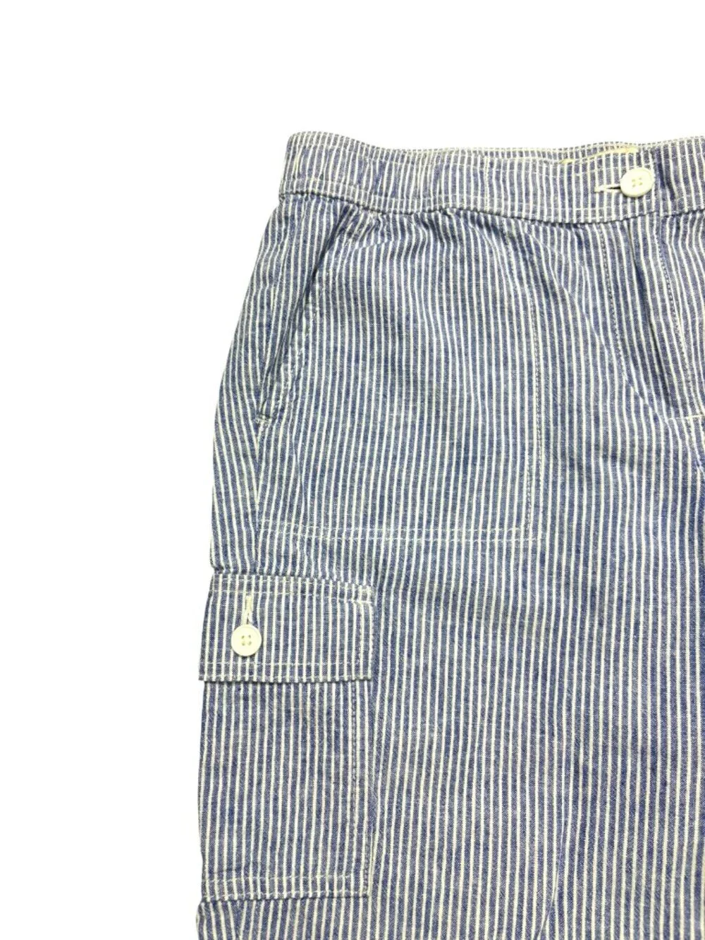 Talbots Blue White Railroad‎ Striped Cargo Crop Pants